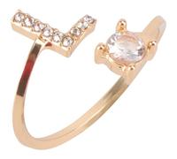 SUPVOX Anello Regolabile da Donna con Iniziale in Lega e Pietre Decorative Color Oro, Stile Creativo alla Moda, Adatto per Viaggi e Feste, Facile da Indossare e Confortevole