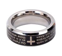 SUPVOX Anello Uomo Croce in Acciaio Inox 316l, Anello Biblico Inciso, Gioiello Religioso Resistente e Comodo, Regalo Biblico per Uomini, Stile Hip Hop Elegante