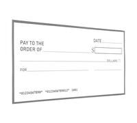 SUPVOX Assegno Gigante Finto Cancellabile per Presentazioni e Scherzi, Riutilizzabile e Visibile per Feste, Matrimoni e Raccolte Fondi (76,2x40,6 Cm