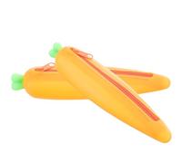 SUPVOX Astuccio Portapenne a Forma di Carota in Silicone Resistente, Organizer per Cancelleria Grande Capacità, Set 2 Pezzi, Astuccio per Matite Ragazzi e Adulti, per Scuola e Ufficio