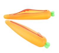 SUPVOX Astuccio Portapenne in Silicone a Forma di Carota Arancia 2 Pezzi Organizer Simpatico e Conveniente per Tenere Ogni Cosa in Ordine Decorazioni Scuola per Ragazzo Ragazza