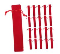 SUPVOX Astuccio Portapenne in Velluto Rosso Coulisse, Set da 25 Pezzi, Custodia Organizer per Penne e Pennarelli, per Scuola, Ufficio e Uso Professionale