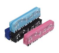 SUPVOX Astuccio Portapenne per Studenti Set 4 Pezzi Motivo Pianoforte e Note Musicali Leggero e Portatile Cerniera Facile da Aprire per Scuola e Uso Quotidiano