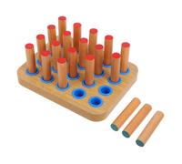 SUPVOX Attrezzo in Legno a 20 Fori per Esercizi delle Dita Pannello per la Pressione delle Dita Utile per la Riabilitazione e Rafforzamento della Mano Bastoni per Allenare