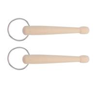 SUPVOX Bacchette per Piatti Auto in Legno 2 Pezzi, Accessorio Musicale per Batteristi, Portachiavi Tamburo Miniatura per Intrattenimento in Auto e Allenamento Ritmico