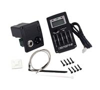 SUPVOX Band Eq Pre-equalizer Pickup per Chitarra Acustica con Controllo Volume Preamplificatore Piezo e Accordatore LCD Integrato per Chitarre Folk Nero
