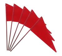 SUPVOX Bandiere Di Segnalazione Da Giardino in Ferro Rosso 5 Pezzi, Bandierine Triangolari Per Irrigazione e Demarcazione Prato, Segnalatori Per Giardini, Cortili e Aree Verdi