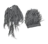 SUPVOX Barba Finta Cappello di Lana Grigio Medio Parrucca Baffi Finti per Feste Cosplay e Halloween Accessori Divertenti per Adulti Creativi