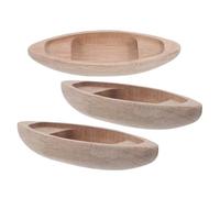 SUPVOX Barca in Legno Miniatura Decorazione per Casa e Ufficio Canoa Incompiuta Artigianale Set da 3 Pezzi per Arredamento Paesaggistico e Decorazioni Fai da Te