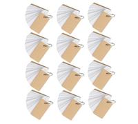 SUPVOX Blocco Note ad Anelli Portatile 12 Fogli Mobili in Carta Kraft Bianca Schede di Vocabolario e Promemoria Compatte per Appunti Quotidiani per Studenti e Ufficio