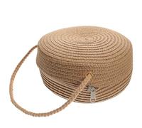 SUPVOX Borsa Rotonda in Paglia Intrecciata da Donna Borsa a Tracolla Estiva Boho Leggera per Vacanze e Viaggi Accessorio Essenziale per Outfit Casual