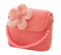 SUPVOX Borsetta Bambina Adorabile a Forma di Fiore Rosa, Borsa Tracolla in Lana, Sacchetto per Monete, Tasche per Ragazze per Passeggiate e Gite Diurne