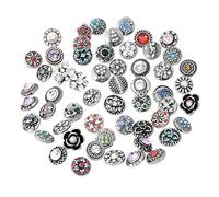 SUPVOX, bottoni automatici con strass, in metallo, per gioielli fai da te, accessori da 12 mm, 12 pezzi (mix di colori)