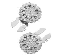 SUPVOX Bottoni da Polso Donna in Lega con Pietre Decorative Argento, Design Elegante e Minimalista, Fissaggio Sicuro e Versatile per Camicie e Bluse, per Anniversari e Compleanni