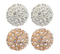 SUPVOX Bottoni Strass da Cucire 4 Pezzi Bottoni Decorativi per Cappotti e Maglioni Accessori per Lavori Artigianali Rotondi 23mm in Metallo Dorato e Argento per Abbigliamento Donna