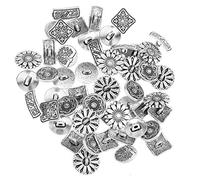 SUPVOX Bottoni Vintage Misti Bronzo Anticato Incisi a Forma Di Fiore Rotondi E Quadrati 50 Pezzi Per Cucito E Lavorazioni Creative 0.67X0.67X0.28In