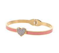 SUPVOX Bracciale Rigido a Cuore in Acciaio Inox da Donna con Chiusura a Cerniera Braccialetto Minimalista e Leggero per Uso Quotidiano Gioiello Metallico Rosa Adatto a Occasioni