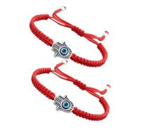 SUPVOX Braccialetti Anti-malocchio Intrecciati Regolabili in Corda Rossa, Set da 2 Pezzi, Bracciale Amuleto di Protezione per Uso Quotidiano e Stile Personale