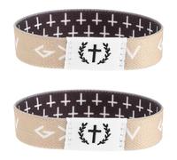 SUPVOX Braccialetti Elastici Biblici da Polso 2 Pezzi Versetti Cristiani Ispiratori Braccialetti Motivazionali Religiosi Unisex per Eventi Scuola e Meditazione Quotidiana