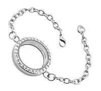 SUPVOX Braccialetto da Donna in Lega Cornice Portafoto Apribile e Strass Scintillanti Accessorio Elegante per Ricordi e Outfit Daily