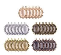SUPVOX Cabochon Base Ovale con Cabochon Ciondoli Pendenti portafoto per Gioielli Fai da Te 60 Pezzi