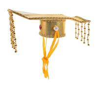 SUPVOX Cappello Cinese da Cosplay, Cappello in Design Cinese, Oro, Cartone e Feltro, Decorativo, Comodo da Indossare, per Foto e Feste