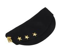 SUPVOX Cappello da Capitano da Donna Nero Stella Gialla e Spighe, Berretto da Marinaio Russo per Spettacoli di Danza e Feste a Tema, Accessorio Costume Cosplay per Adulti