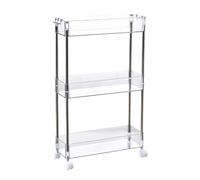 SUPVOX Carrello a Tre Piani con Ruote per Cucina, Scaffale Portaoggetti Compatto in Pet Trasparente, Organizer Mobile per Camera da Letto e Ambienti Piccoli