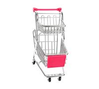 SUPVOX carrello giocattolo carrello portaoggetti negozio carrello della spesa fare finta carro mini Giocattolo del carretto della spesa carrello per ferro da stiro Roseo