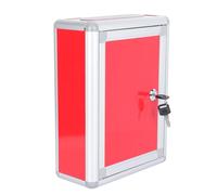 SUPVOX Cassetta Postale Decorativa Rossa in Metallo Serratura e Chiave, Casella Suggerimenti Piccola per Ufficio e Scuola, Scatola Lettere Pratica da Parete Ampia Capacità