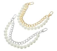 SUPVOX Catena per Borse a Tracolla Perle Finte 4 Pezzi, Catena Decorativa Rimovibile per Pochette e Borse a Mano Donna, Sostituzione Elegante per Tracolle Portafoglio, Accessorio Moda