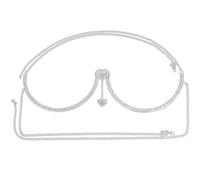 SUPVOX Catena per Reggiseno e Corpo da Donna Ciondolo a Cuore in Strass, Gioielli Supporto in Cristallo per Feste e Serate, Accessorio Elegante e Resistente in Argento