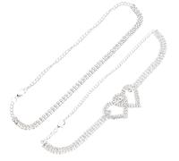 SUPVOX Cavigliera Strass a Cuore da Donna, Gioielli i Piedi Estivi, Braccialetti alla Caviglia Eleganti per Spiaggia, Matrimonio e Feste, Set in Metallo Resistente e Delicato