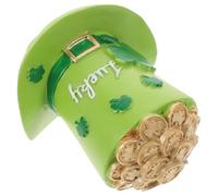 SUPVOX Centrotavola Irlandese a Forma di Trifoglio in Resina Cappello a Cilindro Verde, Decorazione Rustica per Mensole e Tavoli da Pranzo per Feste di San Patrizio