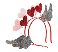 SUPVOX Cerchietti a Forma di Cuore Glitterati 2 Pezzi Accessori per Capelli per Festa degli Innamorati e Matrimoni Fasce per Capelli Comode Decorazioni Romantiche per Feste e Eventi