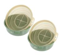 SUPVOX Cestello di Scarico per Lavello Doppio Strato Staccabile in Plastica Verde, Set da 2 Pezzi per Lavaggio e Drenaggio di Frutta e Verdura, Design Rotondo Foro Appendibile per Cucina