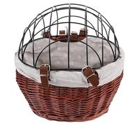 SUPVOX Cestino con Copertura in Rete Metallica in Vimini Marrone e Montaggio Robusto per Bici per Cani e Animali Domestici per Shopping e Pendolarismo