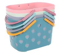 SUPVOX Cestino Portaoggetti da Bagno Portatile in Plastica con Manico, Set da 4 Pezzi, Contenitore per Cosmetici e Accessori Doccia, Organizzatore Compatto per Uso Quotidiano in Casa