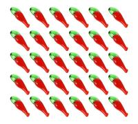 SUPVOX Charms a Forma di Peperoncino in Vetro Rosso, 100 Pezzi