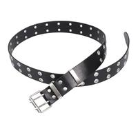 SUPVOX Cintura Donna Punk Style Doppia Serie di Occhielli in Pu e Ferro, Resistente e Dalla Lavorazione Raffinata, per Uso Quotidiano e Appuntamenti
