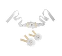 SUPVOX Cintura Floreale per Maternità Fascia di Supporto per Gravidanza Bianca Regolabile per Shower Festa Nuziale e Accessori per Servizi Fotografici