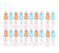 SUPVOX Ciondoli a Forma di Orso in Resina Colorata 40 Pezzi Fori per Collane e Bracciali, Accessori per Creazione di Gioielli Fai da Te e Portachiavi, Set Multicolore per Artigianato