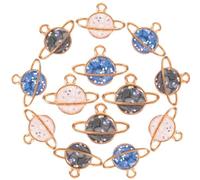SUPVOX Ciondoli in lega a forma di satellite, 30 pezzi, a forma di pianeta, smaltati, per gioielli fai da te, accessori per collane, bracciali, orecchini, gioielli, 1.2*1.6cm, lega metall, Strass