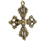 SUPVOX Ciondolo in Ottone Vajra Croce Retrò Portachiavi Foro Multiuso Decorazione Religiosa Artigianale da Appendere per Amici e Familiari