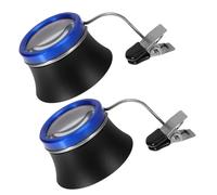SUPVOX Clip per Occhiali Design Ergonomico 2 Pezzi 10x Lente d Ingrandimento in Lega di Alluminio per Riparazione e Impugnatura Confortevole Gioielli e Orologi per Lavori di Precisione