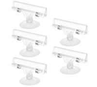 SUPVOX Clip Pubblicitario Ventosa 5 Pezzi, Supporto per Cartellino del Prezzo in Plastica Trasparente, Espositore per Etichette da Supermercato e Farmacia, Porta Cartellino da Scrivania