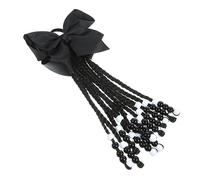 SUPVOX Coda di Cavallo Intrecciata Fiocco e Perline Accessorio per Capelli Sintetico Estensione per Coda di Cavallo Facile da Usare