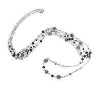 SUPVOX Collana Boho da Donna Multistrato Lunga Perline e Ciondolo Floreale Gioielli Vintage a Strati per Maglione Invernale Collana Natalizia e Regalo Compleanno Elegante