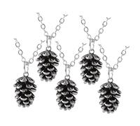 SUPVOX Collana Chic Ciondolo a Cono Natalizio in Lega Argento Set da 5 Pezzi Accessorio Elegante per Maglioni e Souvenir di Viaggio Decorazione Adorabile per Collo e Clavicola