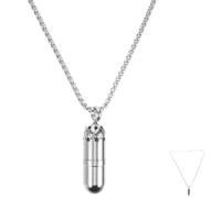 SUPVOX Collana Ciondolo a Capsule in Acciaio Portapillole Apribile Unisex Catena Resistente Accessorio da Collo per Aromaterapia e Olio Essenziale Regalo per Uomo e Donna